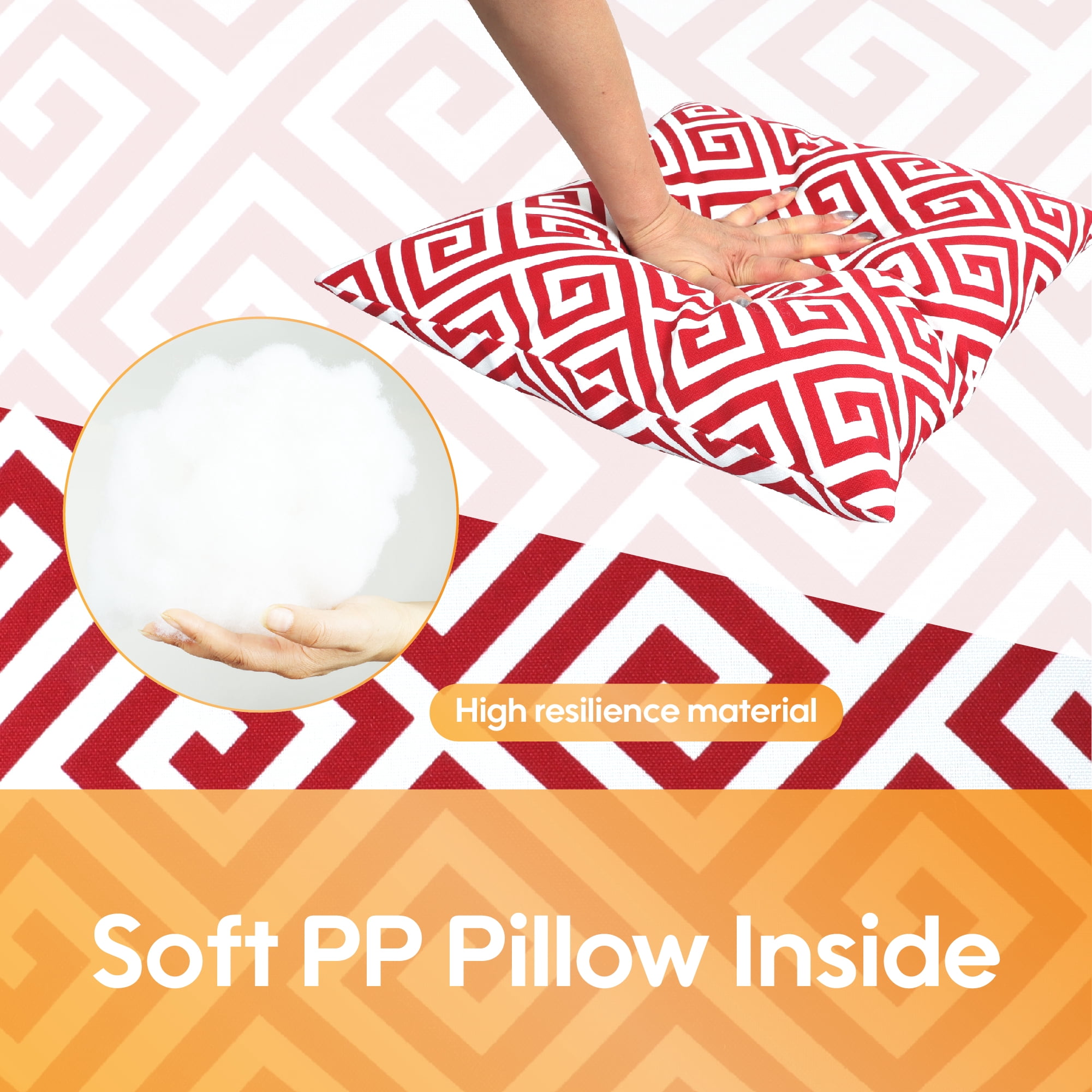 2 Pack Outdoor Throw Pillows, Waterproof & Fade-Resistant Patio Cushions, 18x18 Inch Decorative Outdoor Pillows for Garden, Porch, Balcony & Poolside Furniture