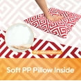 thumbnail image 2 of LiviNest Outdoor Waterproof Pillows: 2-Pack 18x18 Inch Patio Cushions - Fade-Resistant & Soft for Garden Porch Poolside Furniture - Red Geometric Decorative Throw Pillows, 2 of 6