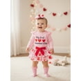 thumbnail image 6 of BemeyourBBs Newborn Baby Girl My First Valentines Day Outfit Newborn Spring Clothes Letters Romper Shorts Headband Socks 4Pcs Set, 6 of 9