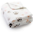 thumbnail image 1 of Manta para perro/gato, diseño de huellas de patita adorable, idea de regalo ideal, fácil de lavar a máquina, 80x100cm, beige., 1 of 5