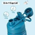 thumbnail image 5 of Hawsaiy 12oz Kids Water Bottle with Double Drinking Lids, Insulated Stainless Steel Water Bottle for School & Outdoor, Gradient Blue, 5 of 8