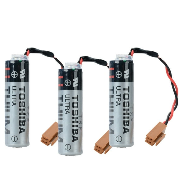 (3-Pack) ER6V/3.6V 2400mAh PLC Battery Lithium Battery with Brown Plug for M64 System