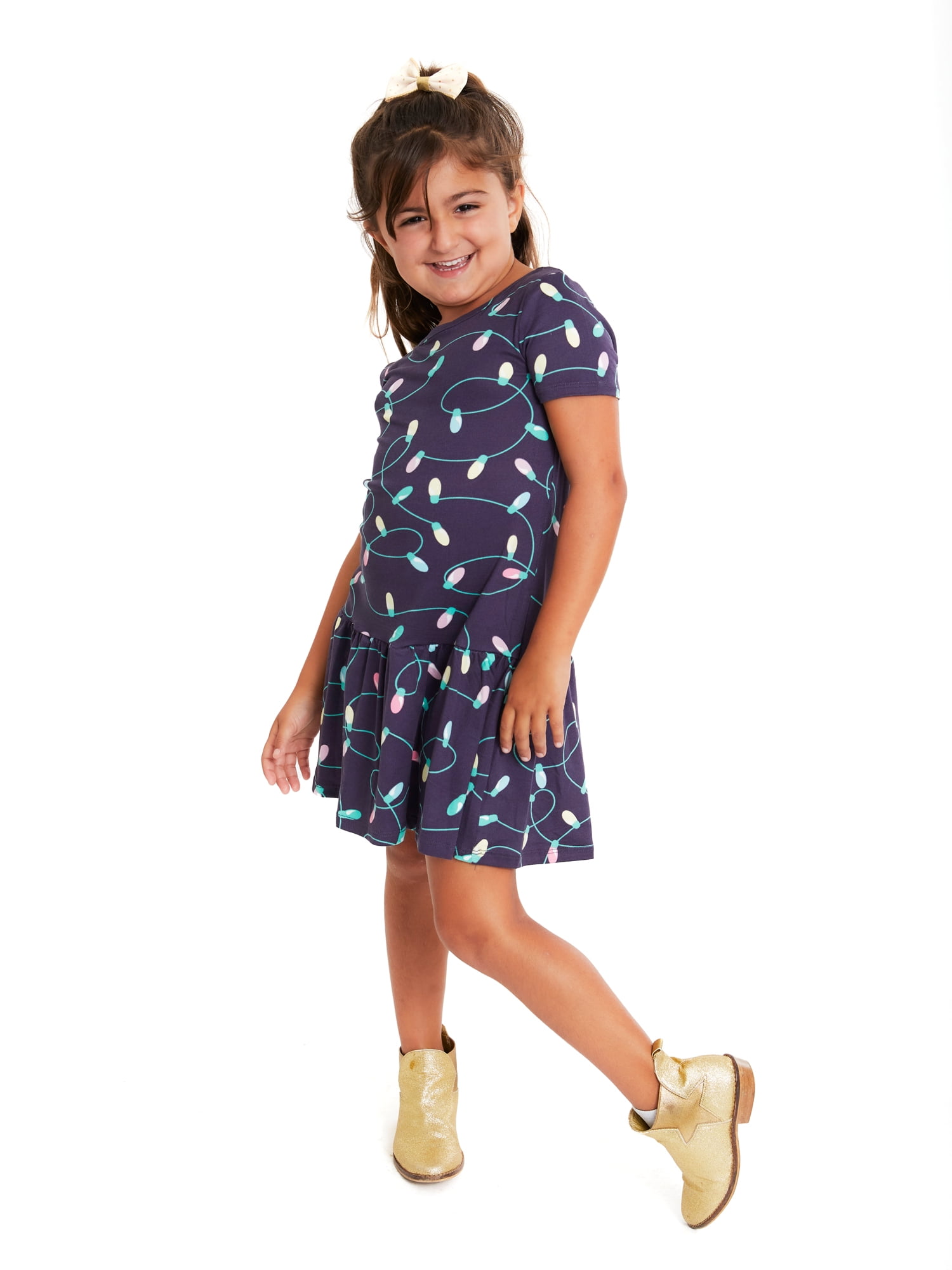 Wonder Nation Girls Gingerbread Dress, 2-Pack, Sizes 4-12