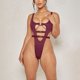 thumbnail image 2 of Gibobby Trajes de Baño Mujer Trajes de baño para mujer Traje de baño sin espalda con vendaje Traje de baño para adelgazar(Morado,XL), 2 of 4