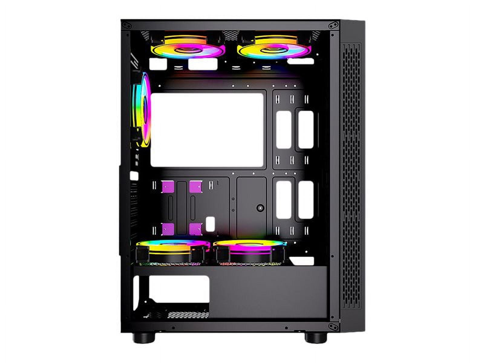 Bluegears  Bgears b-Optillusion Gaming PC ATX case, Special Optical Illusion ARGB Front Panel, Tempered Glass Side. USB3.0, Support up to EATX Motherboard. Fan Not Included.