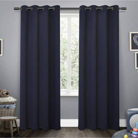 Big Accessories 5 Panel Twill - Exclusive Home Curtains 2 Pack Sateen Twill Weave Blackout Grommet Top Curtain Panels