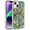Green, variant on For iPhone 13/14 Muti-Color Floral Bling Stones Ornaments Case - Pink