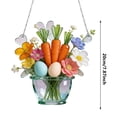thumbnail image 3 of Easter Flower Egg Suncatcher Window Hanging Decor, Stained Glass Style Acrylic Ornament for Home Farmhouse Garden Window Decorations, Hanging Window Art for Indoor Outdoor Decor, Housewarming Gift, 3 of 9