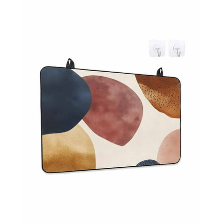 Stove Top Covers for Electric Stove 36x21 Inches Red Blue Brown Heat Insulation Fireproof Glass Cooktop Protector Abstract Art Modern Middle Century Countertop Stovetop Cover for Kitchen