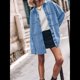 thumbnail image 5 of Chaqueta Vaquera de Gran Tamaño para Mujer, Informal, con Botones, de Larga, Azul M, 5 of 7