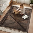 thumbnail image 6 of Kitchen Runner Rugs, Vintage Farmhouse Barn 3'x5' Throw Rug with Tassels, Country Wooden Plank Washable Soft Floor Carpet Runner for Hallway Bedroom Bathroom Laundry Room, 6 of 9
