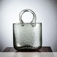 thumbnail image 2 of Oubit Purse Shape Vase,Glass Vase Transparent Hand Bag Fish Tank Glass Vase Convenient Use, 2 of 9