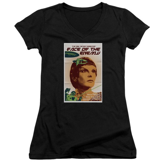 Star Trek Tng Season 6 Episode 14 Junior Women's V-Neck T-Shirt Black