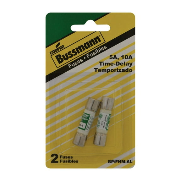 Bussmann 5, 10 amps Time Delay Cartridge Fuse 2 pk - Total Qty: 2