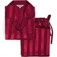 thumbnail image 6 of LONXU Womens Satin Pajama Set Long Sleeve Lounge Sets Two Piece Button Down Shirts and Pants PJs Soft Sleepwear Set Plus XS-XXXL, 6 of 8