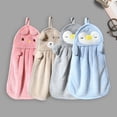 thumbnail image 2 of Pnellth 1/4Pcs Kids Microfiber Hand Towels with Hanging Rope Absorbent Cartoon Design Kitchen Home Hand Towels, 2 of 7