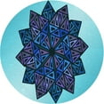 thumbnail image 1 of Ahgly Company Machine Washable Indoor Round Transitional Blue Jay Blue Area Rugs, 6' Round, 1 of 7