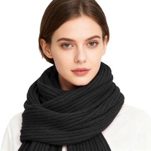 JJHGVB Winter Scarf For Women Soft Warm Knitted Neck Scarf Winter Scarf Winter Scarf For Women Warm Scarf Winter Long Thick Scarf Soft Lightweight Winter Scarves Womens Winter Scarf Black One Size