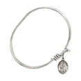 thumbnail image 2 of 5 3/4 inch Oval Eye Hook Bangle Bracelet w/ St. Genesius of Rome in Sterling Silver, 2 of 3