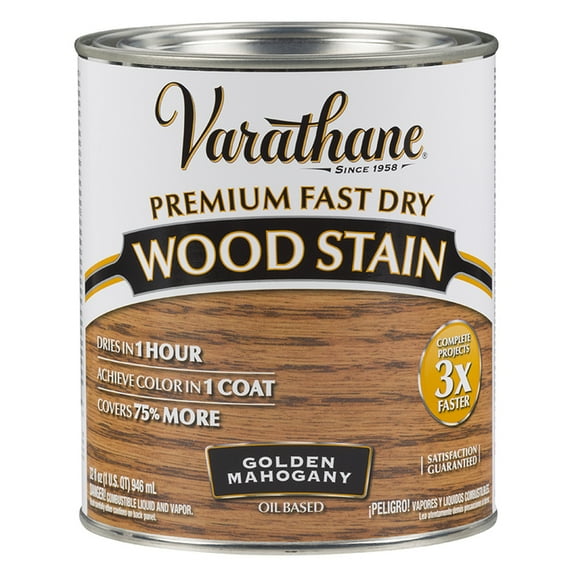 2-Pack of 1 qt Rust-Oleum 262014 Golden Mahogany Varathane Premium Fast Dry Wood Stain
