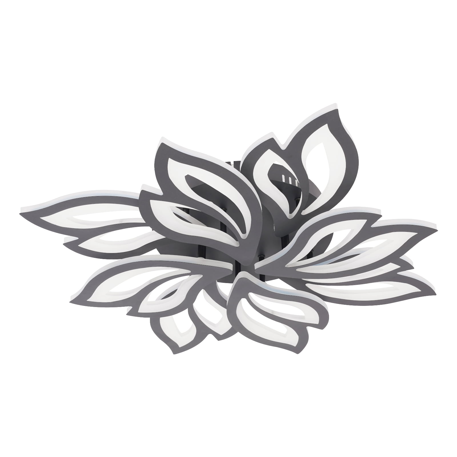 8 Head LED Flower Ceiling Light with Remote Control, Flush Mount Ceiling Light Fixture