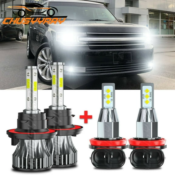 For Ford Flex 2009-2018 Combo LED Headlight Hi-Low Fog Light Bulbs Kit 6000K 4x