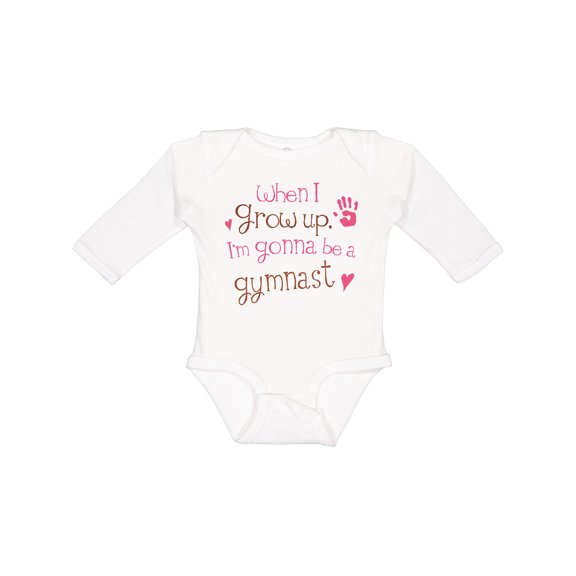 Inktastic Gymnast Future Girls Long Sleeve Baby Bodysuit
