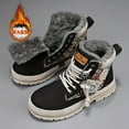 thumbnail image 4 of Autumn and Winter New Men's High-top Grass Weave Bear Pattern Boots Warm Work Boots Outdoor Motorcycle Boots, 4 of 8