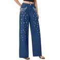 thumbnail image 2 of Women'S High Waisted Jeans Boyfriend Baggy Wide Straight Leg Casual Denim Pants Trousers XS, 2 of 9