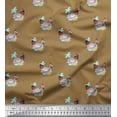 thumbnail image 1 of Soimoi Brown Heavy Satin Fabric Girl & Bathtub Summer Designs Fabric Prints By Yard 54 Inch Wide, 1 of 3