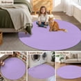thumbnail image 5 of Purple Round Area Rug 3.3 FT, Non Slip Small Entryway Kitchen Mat, Modern Pure Lavender Purple Washable Soft Circular Rug Non-Shedding Door Mat for Bathroom Playroom Kids Room, 5 of 9