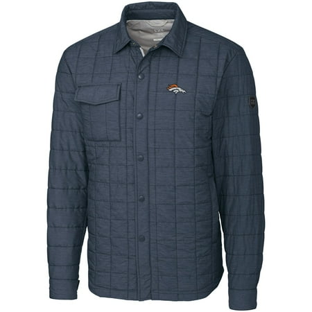 Men s Cutter & Buck Charcoal Denver Broncos Rainier Shirt Jacket