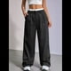 thumbnail image 4 of Pantalones A Rayas para Mujer, de Color Block, Cintura Alta, Pierna , Informales, para Trabajo y Oficina. Negro L, 4 of 9