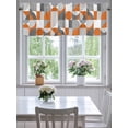 thumbnail image 4 of Curtain Valance for Windows,Mid Century Orange Color Block Nordic Style Kitchen Valances Rod Pocket Short Curtains,Abstract Gray Geometric Window Treatment Panel for Bedroom Bathroom 42"x12", 4 of 7
