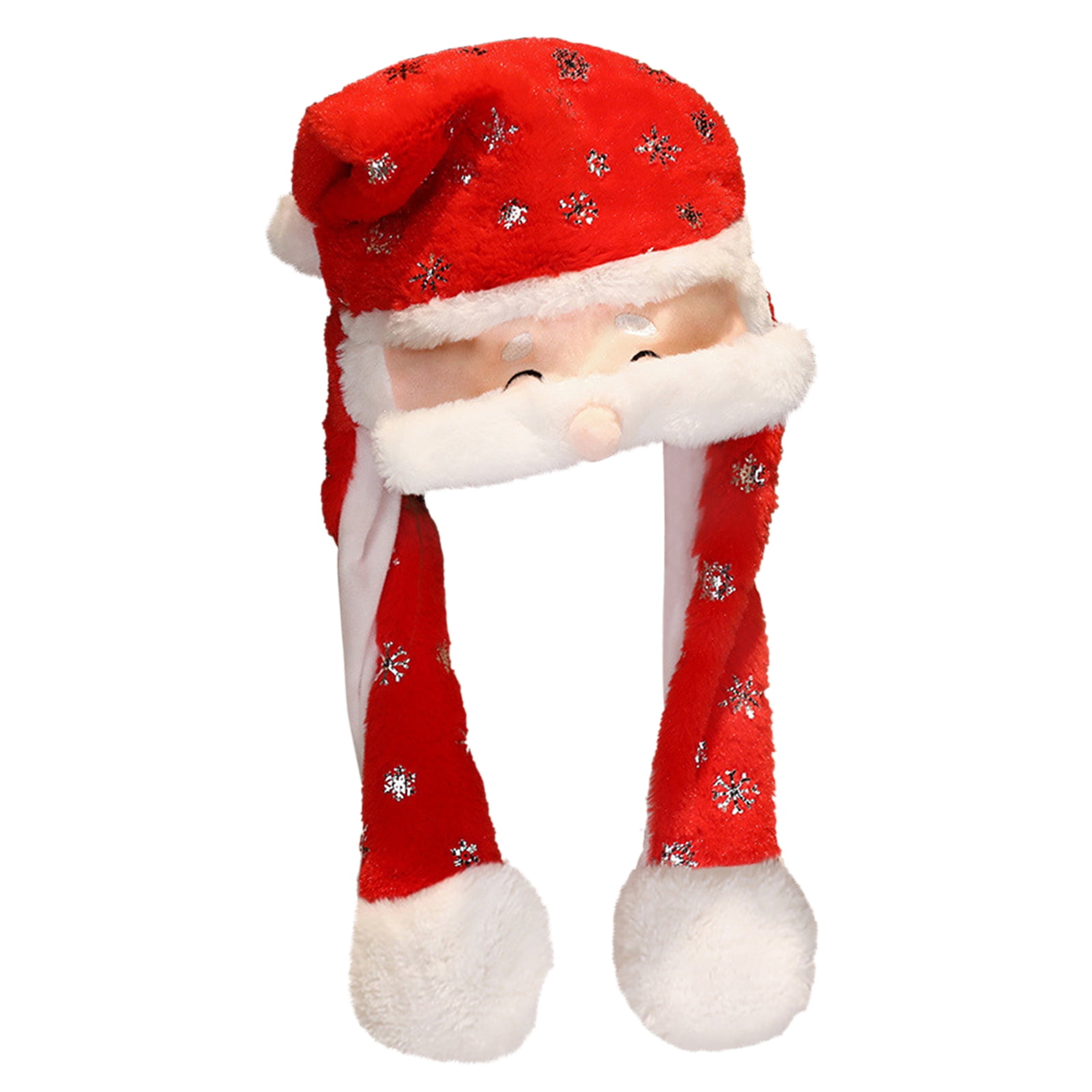 Details about   Christmas Hat Plush Black White Adults Santa Hat Xmas Holiday Santa Claus Hat 