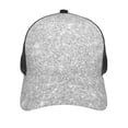 thumbnail image 3 of Lsque Silver Glitter Printed Trucker Hat - Baseball Cap for Men Women - Breathable Mesh Side, Adjustable Fit - for Casual Wear, 3 of 7