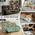 thumbnail image 6 of COEQINE Extra Large Recliner Cover Soft Thick 3 Seater Sofa Protector 8 Pieces Reclining Sofa Slipcover Recliner Seat Cover with Elastic Bottom and Side Pocket, Frog Mushroom Green, 6 of 8