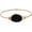 Black Oval, variant on Simulated Druzy Cuff - Stackable Simple Thin Wire Gold-Tone Bangle Bracelets for Women by Humble Chic NY, Gold-Tone, Oval