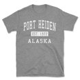 thumbnail image 1 of Port Heiden Alaska Classic Established Men's Cotton T-Shirt, 1 of 1
