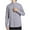 Gray, variant on GigrtiJin Mens Long Sleeve Cardigan Shirt Solid Color Stand-Up Collar Button down Shirts Jackets with Pocket