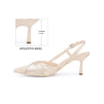 thumbnail image 2 of BLISSFUL STEP Mesh Stiletto Heels Sandals Pointed Toe Pumps for Women Champagne (Size 9.5), 2 of 7