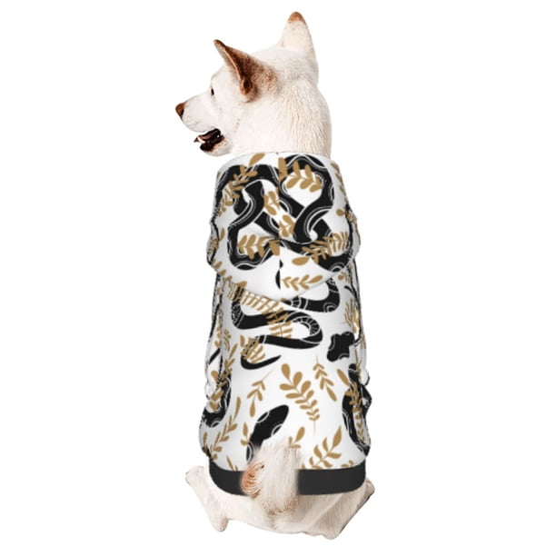 Fotbe Snake Sudadera con Estampado para Perros Pequeños – Suéter con Capucha para Mascotas, Tela Suave de Forro Polar con Bolsillo-Small