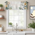 thumbnail image 2 of Spring Floral Leaves Valance Curtain Yellow Flowers Wood Grain Window Valances Rod Pocket Short Curtains Window Treatments for Kitchen Bedroom Bathroom Laundry 42" x 18", 2 of 9