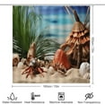 thumbnail image 2 of Seashell On The Beach Bathroom Sets with Shower Curtain And Rugs, Incl with 12 Hooks，Toilet Lid Oval Rug, 2 of 7