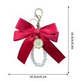 thumbnail image 3 of Lilixerw Clearance Pearl Bow Keychain Wistlet,Bowknot Keychains Wristlet,Tassel Bow-knot Keychain Bow Bag Charm Cute Car Key Ring,for Girls Women, 3 of 5