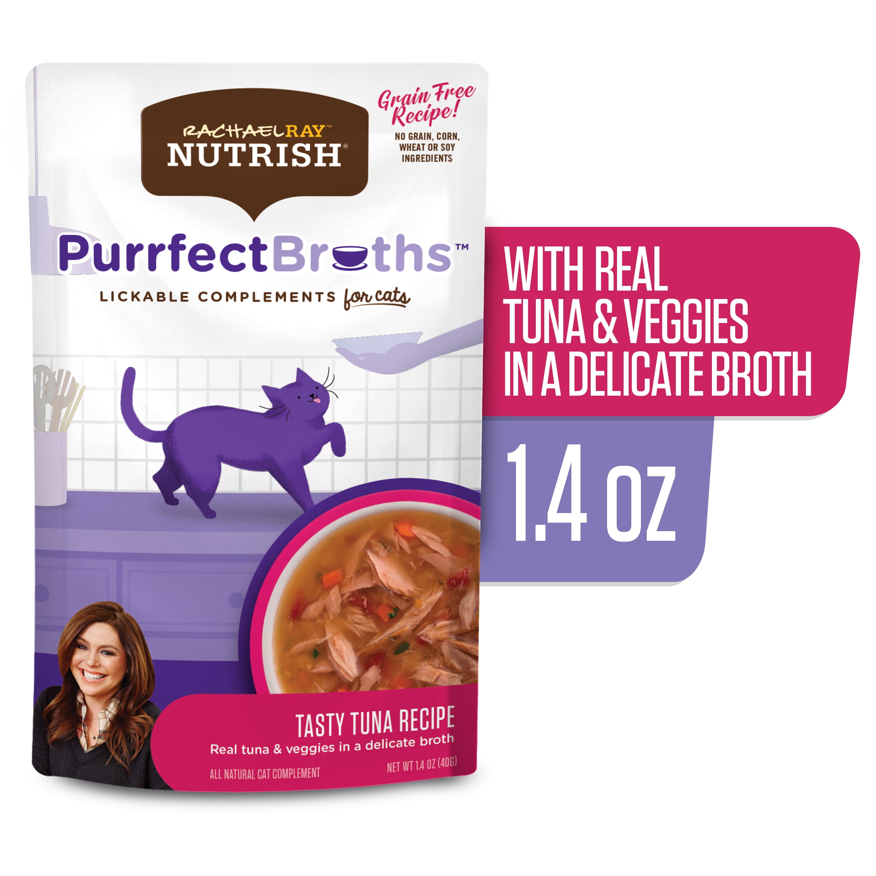 Purrfect Broths Lickable Cat Treats and Meal Complements, Tasty Tuna