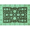 thumbnail image 1 of Ahgly Company Indoor Rectangle Oriental Turquoise Blue Traditional Area Rugs, 2' x 5', 1 of 4