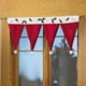 thumbnail image 2 of FELTECHELECTR Cenefa de cortina con gorro de Papá Noel para Navidad, banderines para puerta y ventana, decoración para el hogar y la sala de estar (rojo), 2 of 6