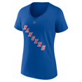 thumbnail image 2 of Women's Fanatics Vladimir Tarasenko Royal New York Rangers Authentic Stack Name & Number V-Neck T-Shirt, 2 of 3