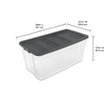 thumbnail image 2 of Sterilite 189 L Bac à loquets, extra-grand bac de rangement en plastique transparent durable avec couvercle, gris foncé, 2 of 7